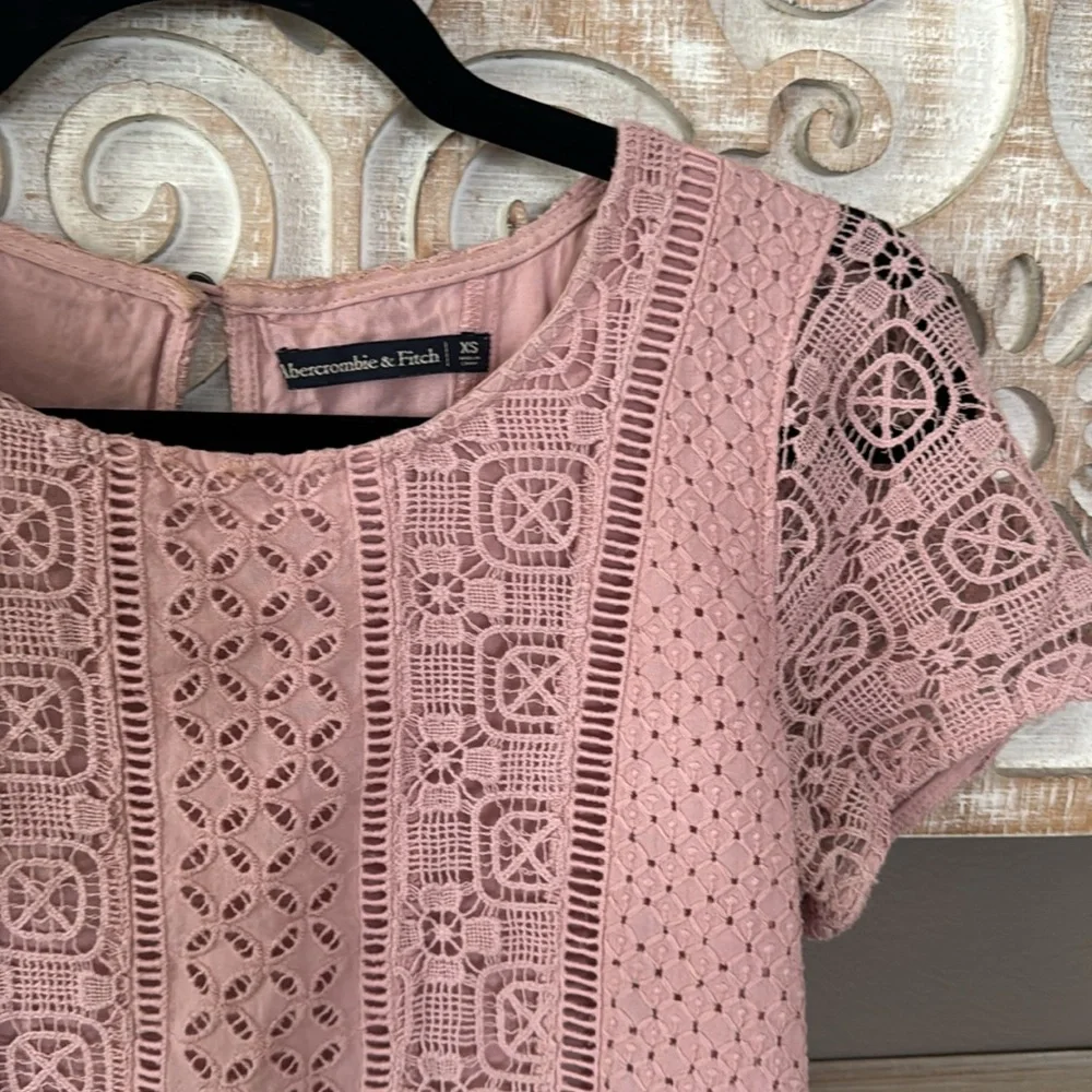 Abercrombie & Fitch Sheath Dress Lace Embroidered X Small - Picture 4 of 10